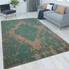 Teppich Kurzflor Vintage Wohnzimmer schmutzabweisend Türkis Produktbild-Vorschau 1