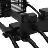 Close-up view of a black shower system faucet with hoses. Náhled obrázku produktu
