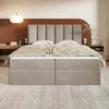 MOTIVENA Santiago Boxspringbett 160x200 Beige Samt (Jasmine Produktbild-Vorschau 2