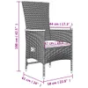 vidaXL 9-tlg. Garten-Essgruppe mit Kissen Grau Poly Rattan Produktbild-Vorschau 10