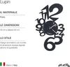 Horloge Murale Lupin Design Moderne Noir Fabriquée En Voir les images du produit 2
