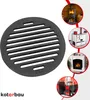 A collage of images showing a cast iron grate and various types of stoves and fireplaces. Anteprima dell’immagine prodotto