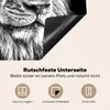 KitchenYeah© Herdabdeckplatte Porträt - Löwe - Schwarz und Produktbild-Vorschau 5