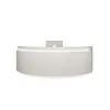 A white reception desk with a curved front and integrated lighting. Produktbild-Vorschau
