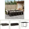 The Living Store 11-tlg. Garten-Essgruppe mit Kissen Braun Produktbild-Vorschau 1