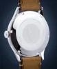 The back of a watch with a brown leather strap. Podgląd zdjęcia produktu