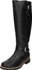 A single black leather boot is shown against a white background. Anteprima dell’immagine prodotto