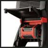 A close-up view of a battery being inserted into a black and red power tool. Produktbild-Vorschau