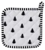 Clayre & Eef Topflappen 20x20 cm Schwarz Weiß Baumwolle Produktbild-Vorschau 1