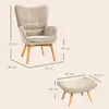 Fauteuil à oreilles HOMCOM avec repose-pieds, fauteuil Voir les images du produit 3