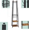 Portaoggetti Relaxdays, 3 ripiani e 8 ganci, L x P x A 181 Anteprima dell’immagine prodotto 5