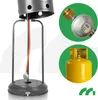 A collage showing a gas patio heater, a gas regulator, and a gas cylinder. Náhled obrázku produktu