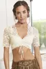 Nina von C. Dirndl Bluse halbarm Spitze floral Champagner Produktbild-Vorschau 2