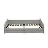 A gray daybed with its mattress support structure visible. Produktbild-Vorschau
