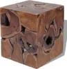 The Living Store Tabouret bois massif teck Voir les images du produit 3