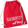 Huuraa Turnbeutel Nachbar mit Herz 12 Liter Classic Red Produktbild-Vorschau 1