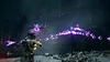 A character in a sci-fi suit is in combat with alien creatures, firing projectiles. Produktbild-Vorschau