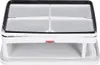 A white and black foam filter with a holder for a heat exchanger dryer. Produktbild-Vorschau