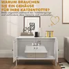 PawHut Katzenklo-Schrank Katzenhaus mit Tür Trennwand Produktbild-Vorschau 6