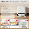 A multi-functional docking station for a robot vacuum cleaner, with various features highlighted. Produktbild-Vorschau