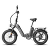 A studio shot of a gray electric fat tire bicycle against a white background. Produktbild-Vorschau