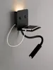 Nowoczesna metalowa lampa ścienna LED w kolorze czarnym Podgląd zdjęcia produktu 1