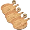 hausleben Pizzabrett 33 cm Bambus 6er Set – Rundes Produktbild-Vorschau 1