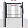 vidaXL Zauntor Stahl Anthrazit 100x100 cm Produktbild-Vorschau 5