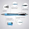 A diagram illustrating the features of a blue ballpoint pen. Podgląd zdjęcia produktu