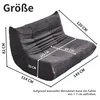 A diagram showing the dimensions of a gray sofa. Produktbild-Vorschau