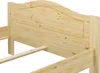 Close-up of a wooden bed frame headboard and side rail. Produktbild-Vorschau