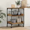vidaXL Chariot de cuisine vieux bois 60 x 41 x 80,5 cm Bois Voir les images du produit 2
