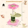 A diagram showing the dimensions of a cat tree, with illustrations of cats. Produktbild-Vorschau
