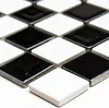 Mosaikfliesen Keramik Yona Schwarz Schachbrett Glänzend Produktbild-Vorschau 1