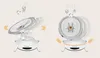 A split image showing a baby bouncer in two different positions, with animated arrows indicating movement. Produktbild-Vorschau
