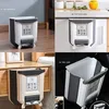 Collage of images showing a foldable trash can in different settings: bedroom, kitchen, on a desk, and in a car. Náhľad obrázku produktu