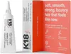 A product shot of a K18 Leave-In Molecular Repair Hair Mask tube and its packaging. Voir les images du produit