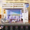 Merax Hochbett 90x200 cm, Etagenbett mit LED, Kinderbett, Produktbild-Vorschau 6