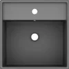 vidaXL umývadlo s prepadom Square Matt Dark Grey 41x41 cm Náhľad obrázku produktu 2