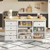 Wyspa kuchenna Merax 150x65x75cm, kredens z 5 szufladami i Podgląd zdjęcia produktu 2