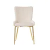 A single beige upholstered chair with gold metal legs, presented against a white background. Produktbild-Vorschau