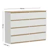 Kommode Weiß Eiche Torro 8 Schubladen matt 120x34x100 cm Produktbild-Vorschau 5