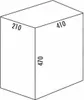 A 3D line drawing of a rectangular prism with dimensions labeled. Produktbild-Vorschau