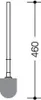 A diagram of a toilet brush with a measurement indicator. Produktbild-Vorschau