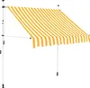 vidaXL Einziehbare Markise Handbetrieben 200 cm Orange/Weiß Produktbild-Vorschau 7