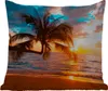 MuchoWow® Outdoor Kissen - Palme - Sonnenuntergang - Produktbild-Vorschau 1