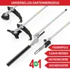 A collage of different garden tool attachments for a multitool, with text labels and a 4-in-1 graphic. Produktbild-Vorschau