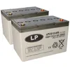 Two deep cycle gel batteries are shown in a studio setting against a white background. Voir les images du produit