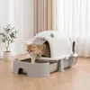 PawHut kattenbak van roestvrij staal met afneembaar deksel, Productafbeelding-voorbeeld 2