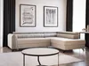 A modern living room with a beige sectional sofa, coffee table, and artwork on the wall. Produktbild-Vorschau